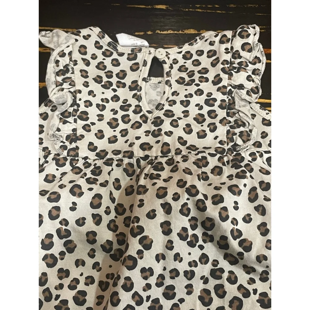 H&M Casual Leopard Print Dress 6 Months Beige Brown